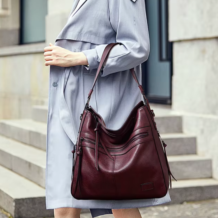 Stylish Women's Leather Shoulder Bag – Large Travel & Weekend Tote